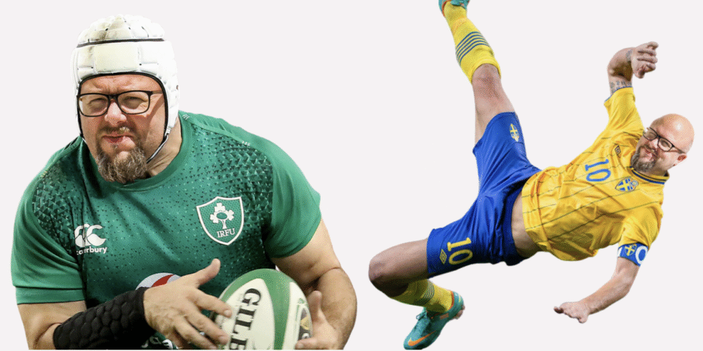Kalle Ryan as Irish Rugby Player and Swedish footballer (Zlatan) Photoshop by Jacob Ford
